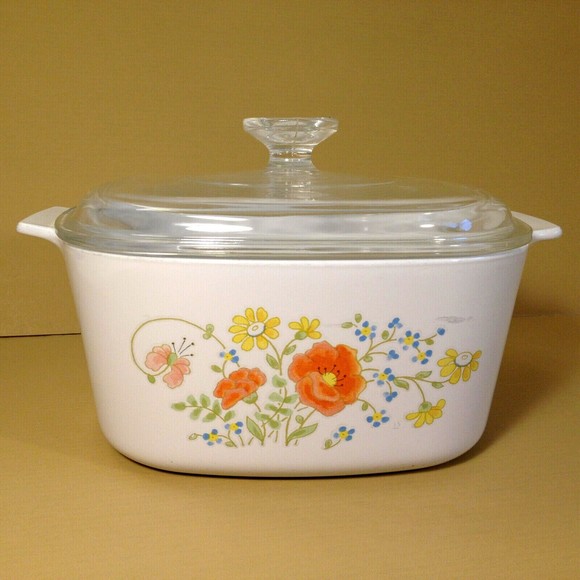 Vintage A-3-B WildFlower Corning Ware 3 Quart Baking Casserole Dish USA Made - Picture 1 of 12